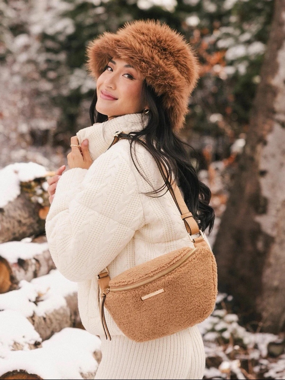 Poppy & Peonies Sherpa sidekick bag